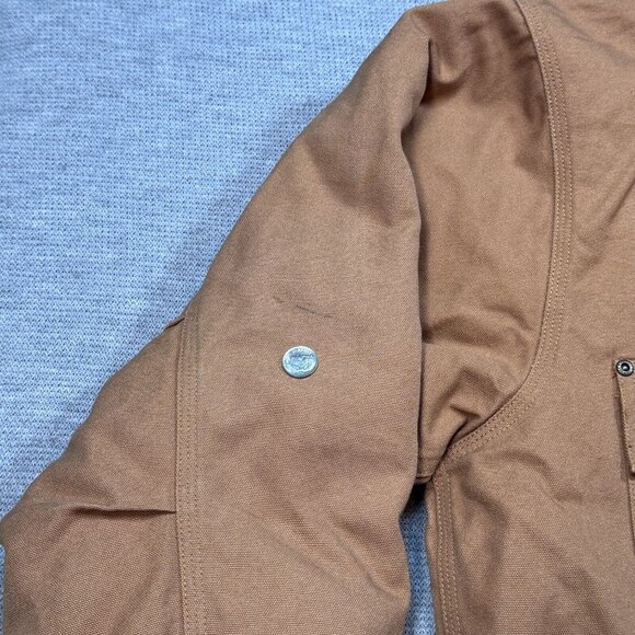 Old Mill Mens Brown Insulated Coat Canvas Jacket Snap Zip Fleece Lined Size XL - Picture 8 of 14